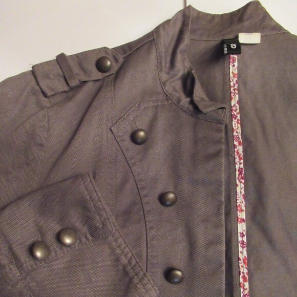 Military Style Jacket Size 8 Womens, Divided by H&M, Mandarin Collar - Picture 10 of 16